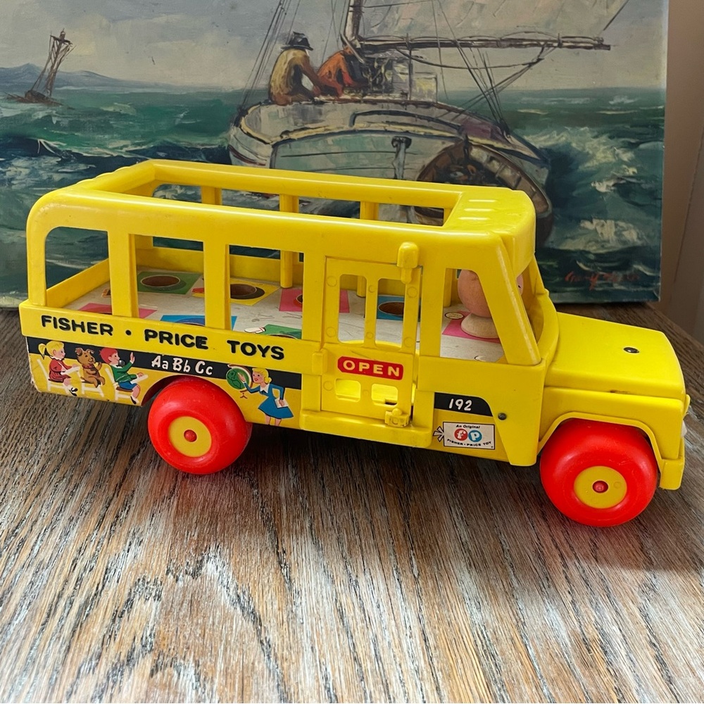 Vintage Fisher-Price 1965 Little People School Bus❤️🚌